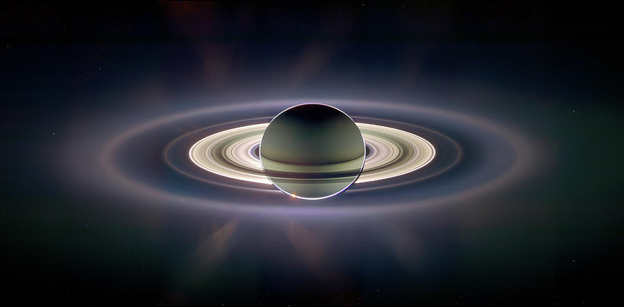 Saturn Eclipse Photograph by Mark Kiver