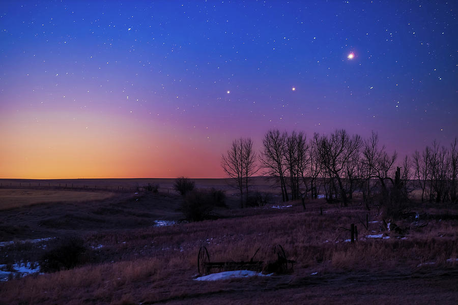 Saturn, Mars And Jupiter In Conjunction Photograph by Alan Dyer