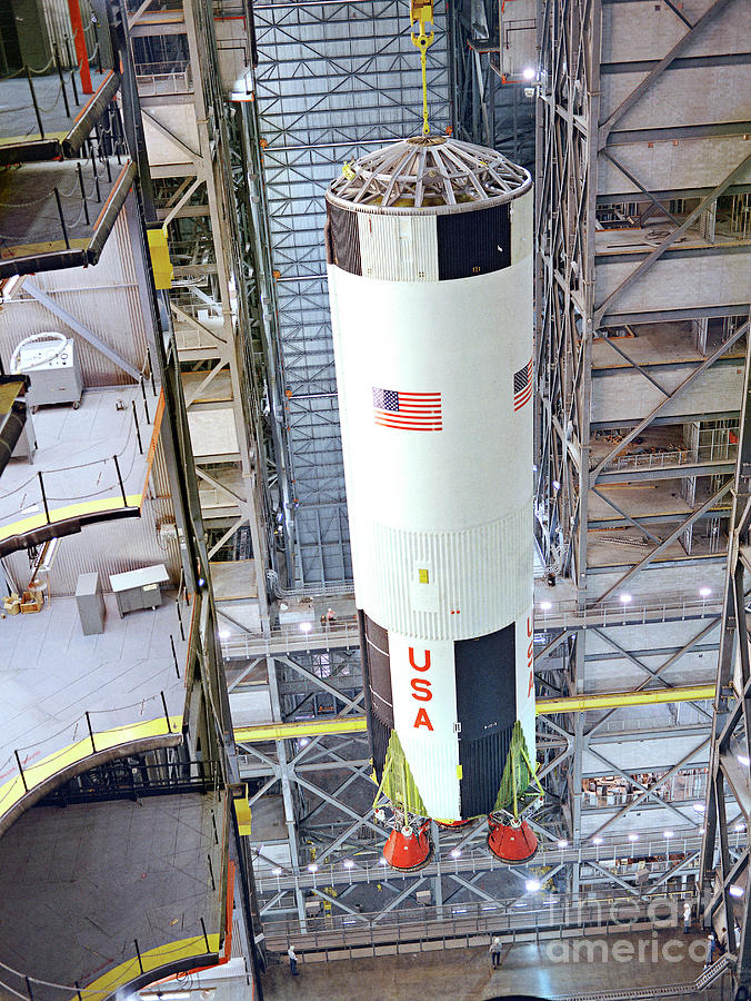 Saturn V First Stage Erection By Nasascience Photo Library 5397