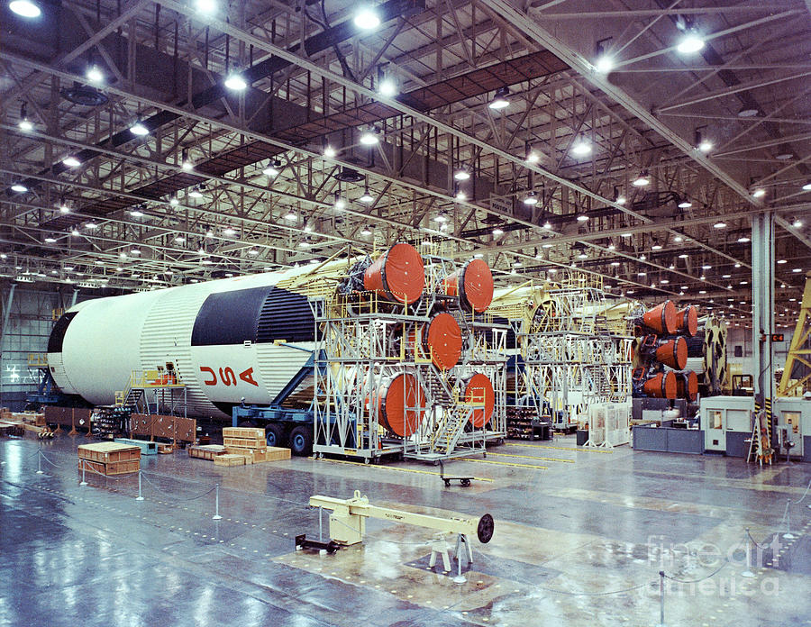 Saturn V First Stage Horizontal Assembly Photograph by Nasa/science Photo Library