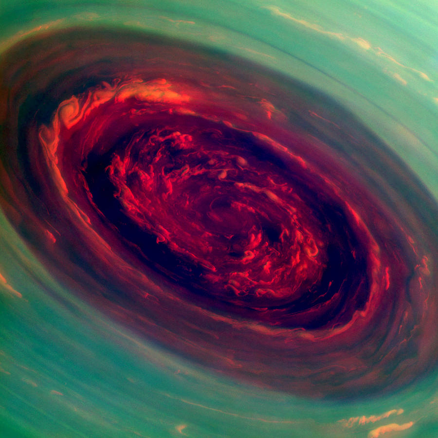 Saturns North Polar Storm Photograph by Science Source