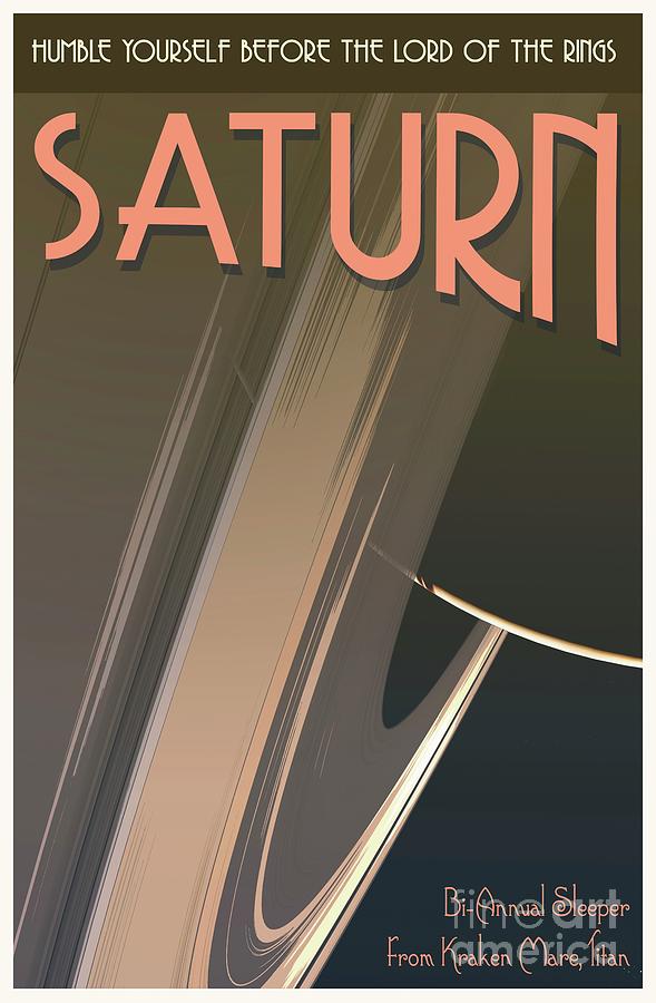 Saturns Rings Travel Poster Photograph by Mark Garlick/science Photo Library