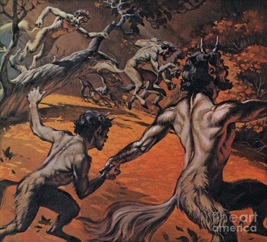 Satyrs Painting by Angus McBride