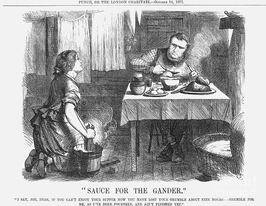 Sauce For The Gander, 1871. Artist Drawing by Print Collector