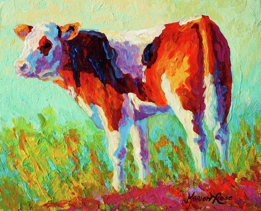 Farm Animals Painting - Saucy Calf by Marion Rose