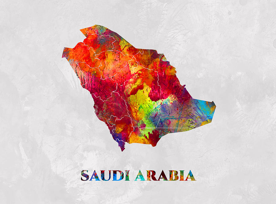 Saudi Arabia Map Artist Singh Mixed Media By Artguru Official Maps Pixels 1306