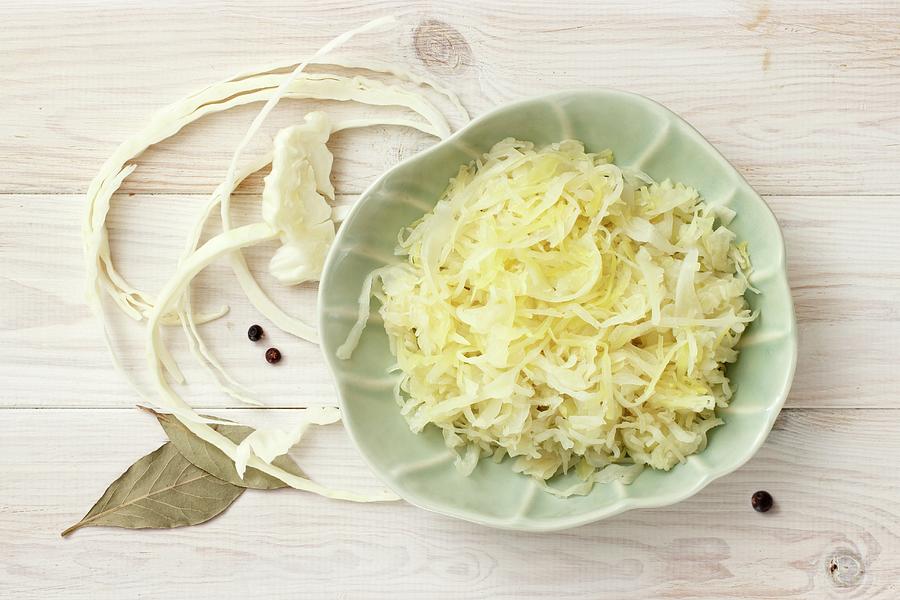 Sauerkraut In A Small Dish Photograph by Petr Gross