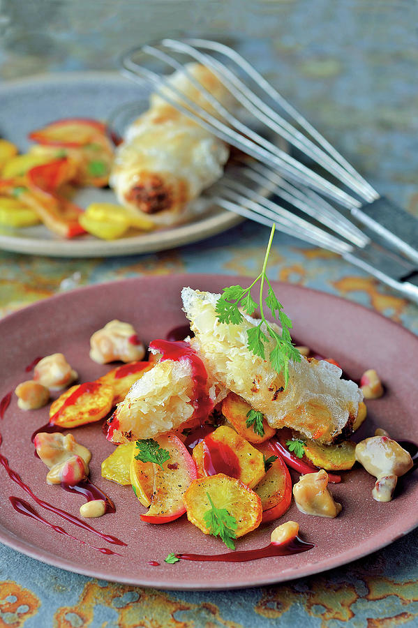 Sauerkraut Roulade With A Potato And Apple Medley Photograph by Tre ...