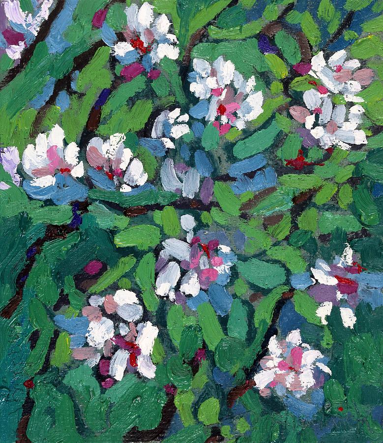Saugeen Hillside Apple Blossoms Painting by Phil Chadwick
