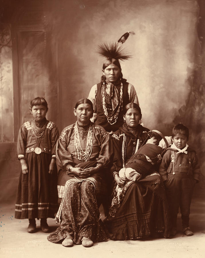 Sauk Indian family Painting by 