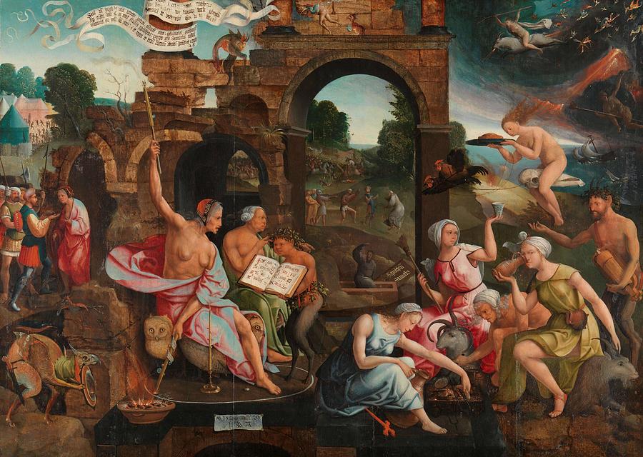 Saul and the Witch of Endor. Painting by Jacob Cornelisz Van Oostsanen