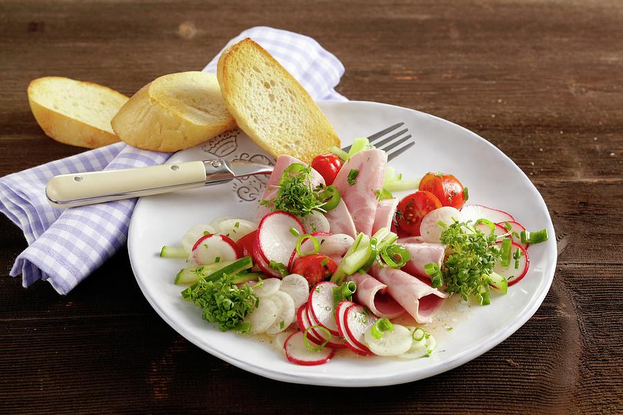 Sausage Salad With Icicles And Radishes Photograph by Teubner Foodfoto