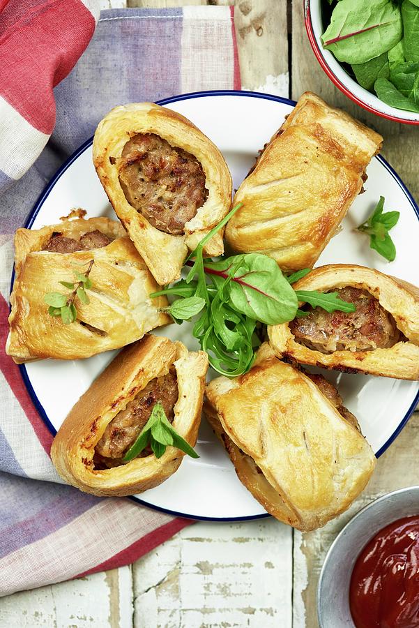 Sausages In Puff Pastry england Photograph by Jonathan Short
