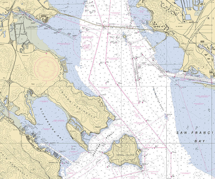 Sausalito Mixed Media - Sausalito -california Nautical Chart _v6 by Bret Johnstad