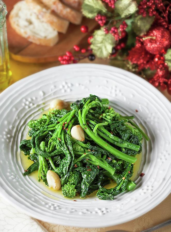 Sautéed Rapini With Garlic, Olive Oil And Red Peppers christmas ...