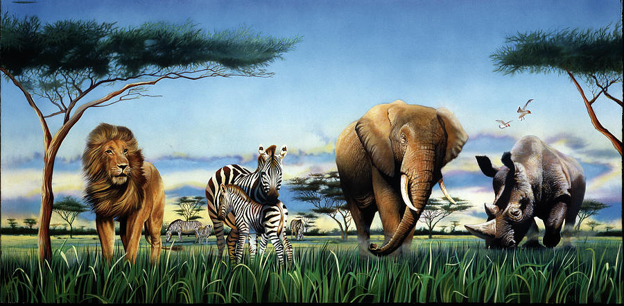 Wildlife Painting - Savannah by John Rowe
