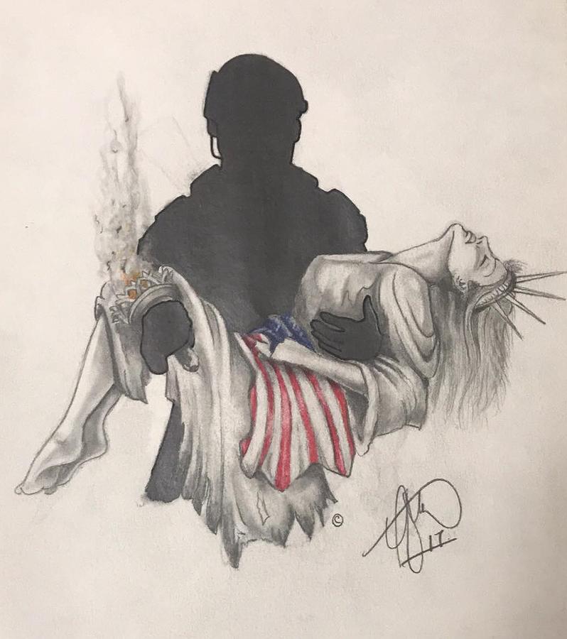 Liberty Drawing - Saving Liberty by Howard King