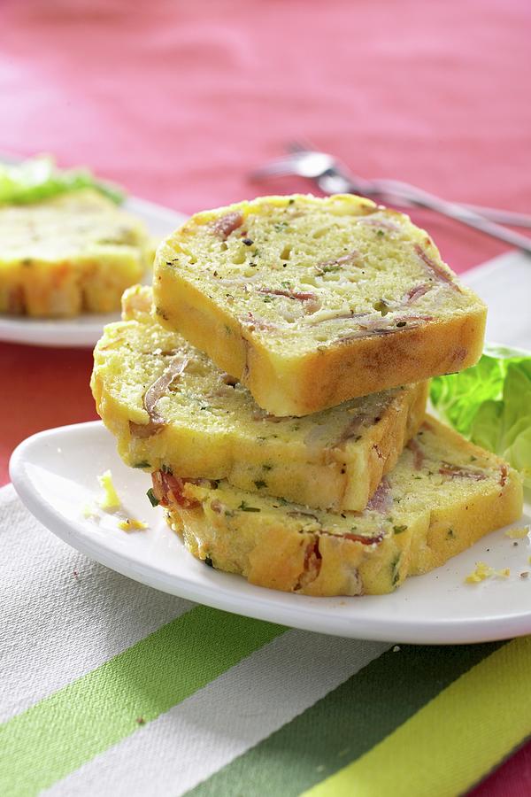 Savoury Cake With Ham, Basil And Olive Oil Photograph by Alessandra Pizzi