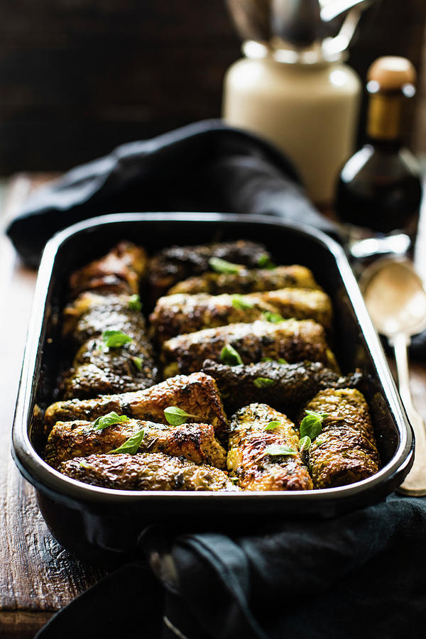 Savoy Cabbage Rolls In A Roasting Pan Photograph by Lilia Jankowska