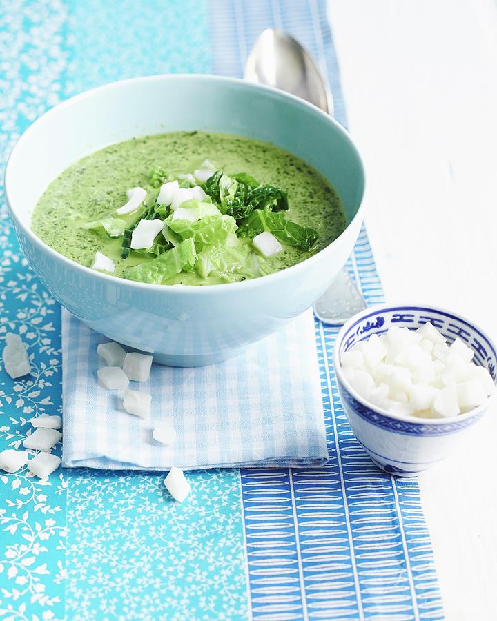Savoy Cabbage Soup With Coconut Photograph by Hannah Kompanik