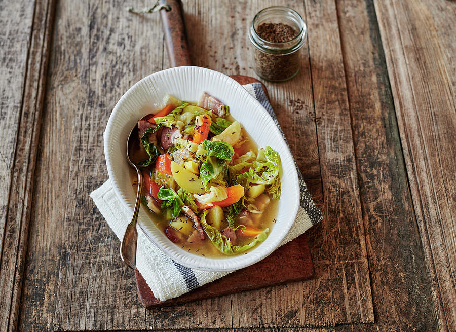 Savoy Cabbage Stew With Bacon Photograph by Stefan Schulte-ladbeck