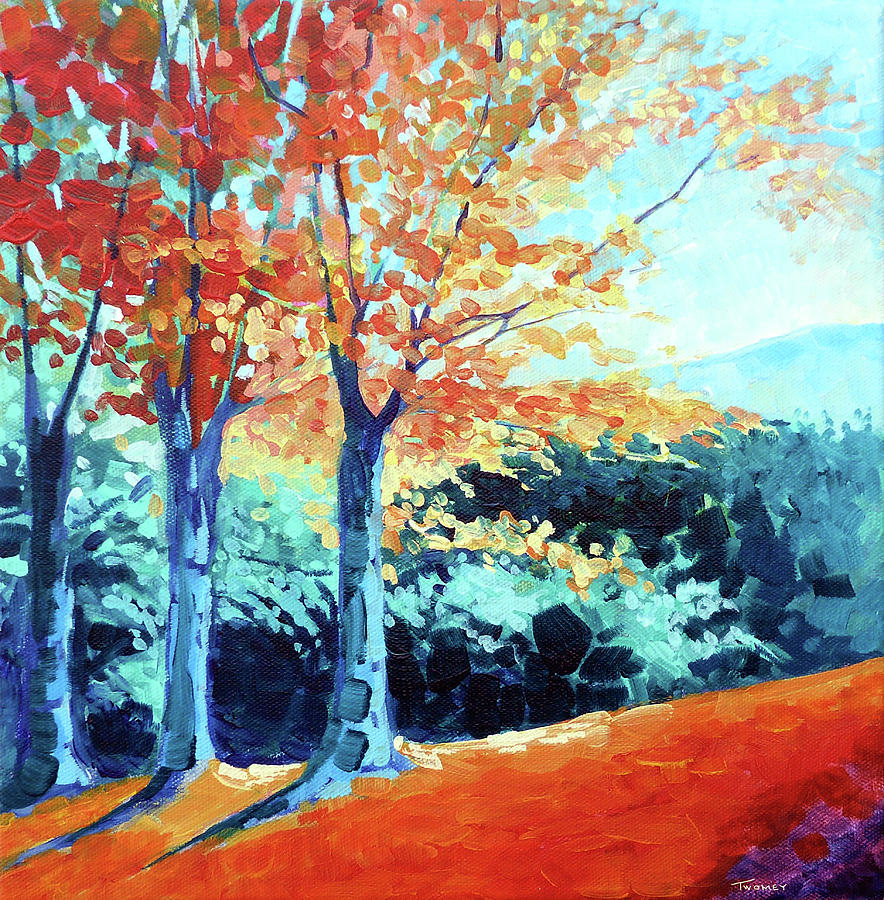 Tree Painting - Saw Mill Hill Road, Vermont Autumn by Catherine Twomey