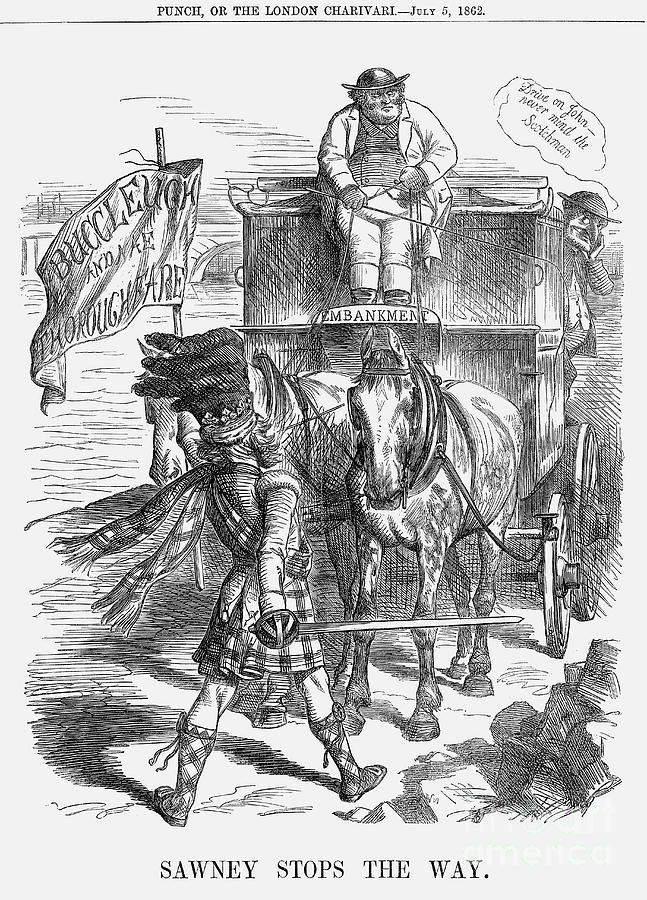Sawney Stops The Way, 1862 Drawing by Print Collector