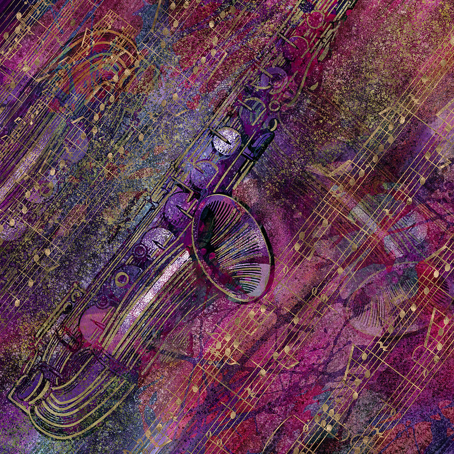 Saxophone Art Collage Mixed Media Digital Art By Lioudmila Perry Fine Art America