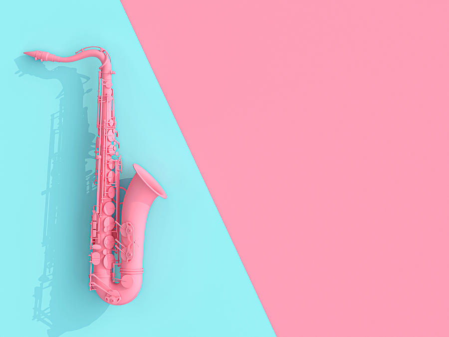 Saxophone Image 3d Render On Pink And Blue Photograph by Gualtiero Boffi