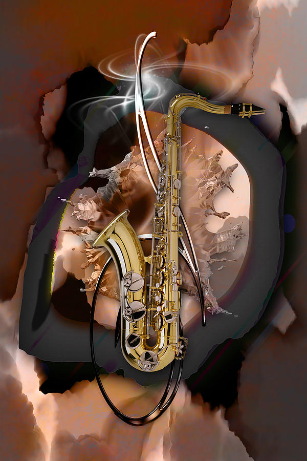 Saxophone Impression Mixed Media by Marvin Blaine