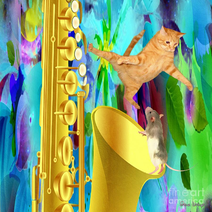 Saxophone Surprise Digital Art by Gena Livings
