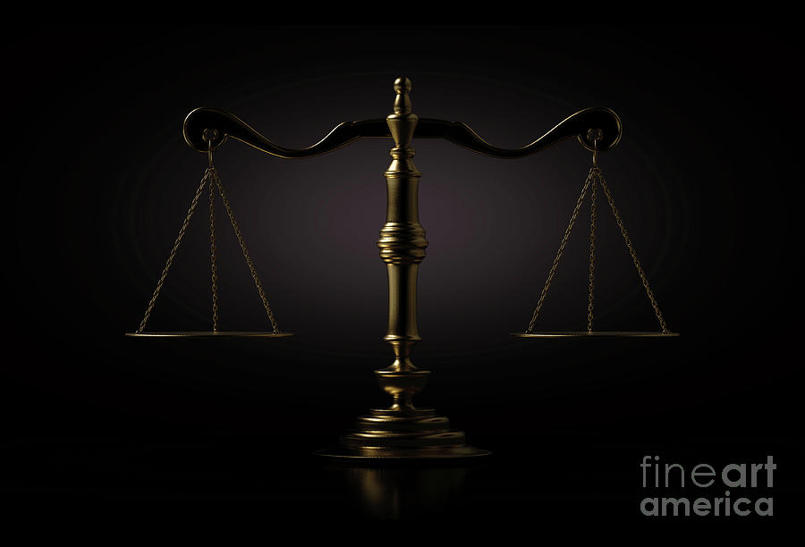 Scale Digital Art - Scales Of Justice Dramatic by Allan Swart