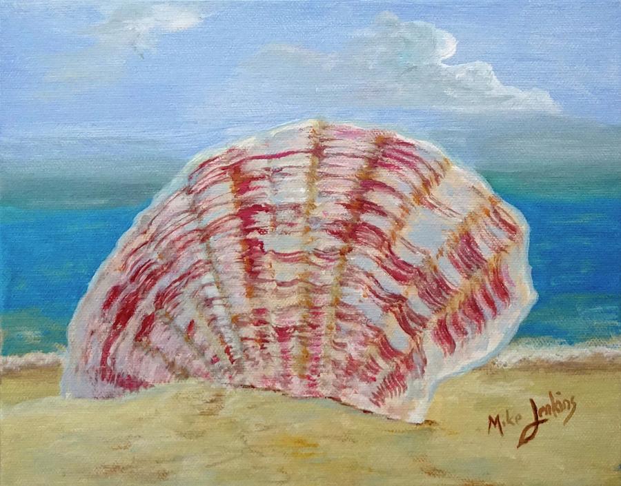 Scallop Shell In The Sand Painting by Mike Jenkins