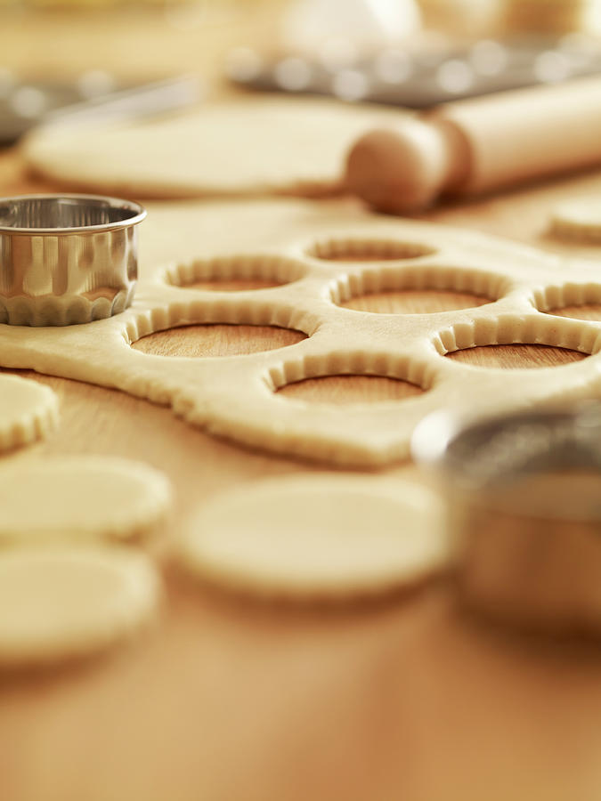 Scalloped Cookie Cutters And Sugar Photograph by Adam Gault