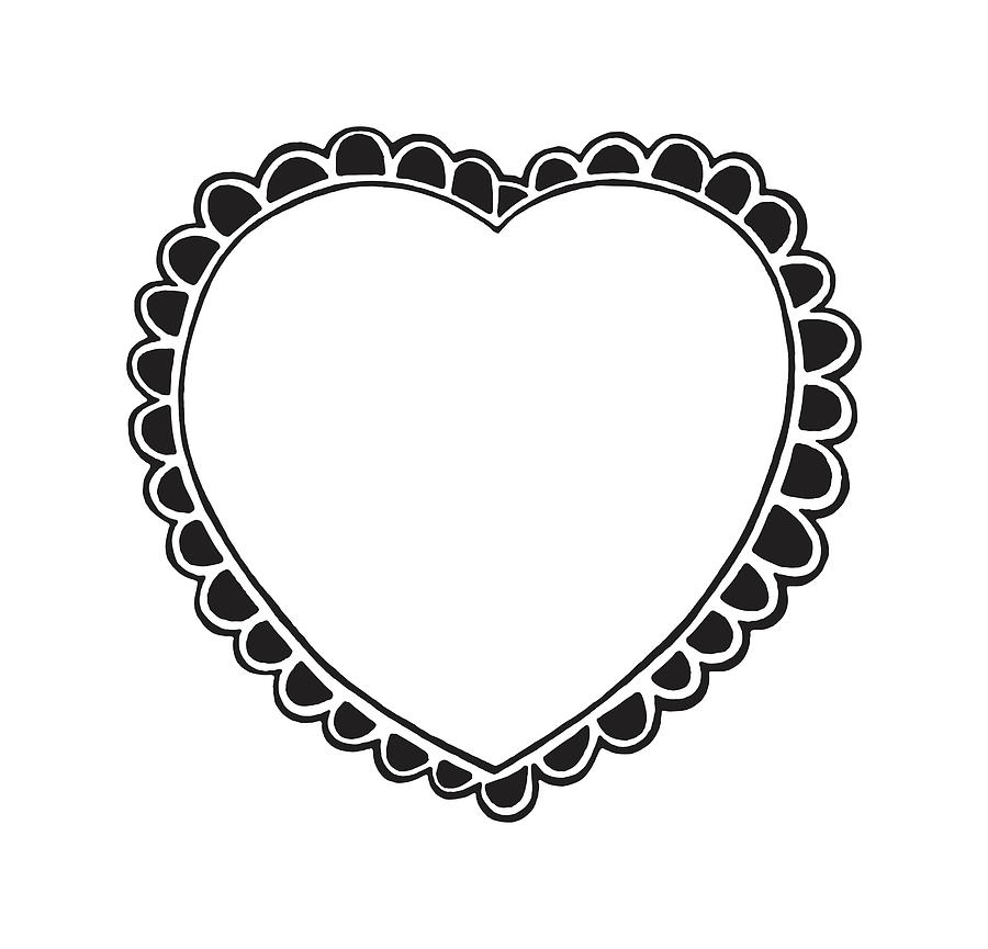 Scalloped Heart Drawing by CSA Images | Fine Art America