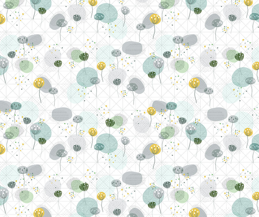 Flower Digital Art - Scandinavian Field Pattern by Gal Designs