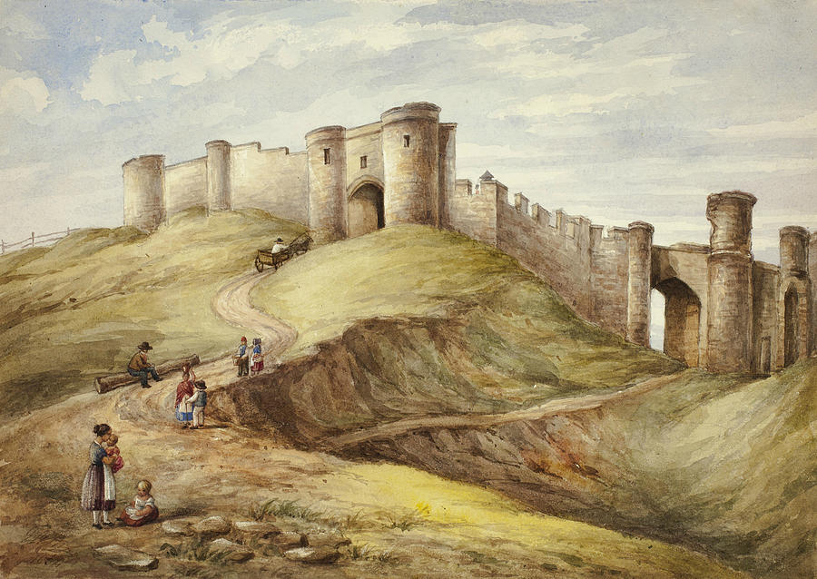 English Painters Drawing - Scarborough Castle by Elizabeth Murray