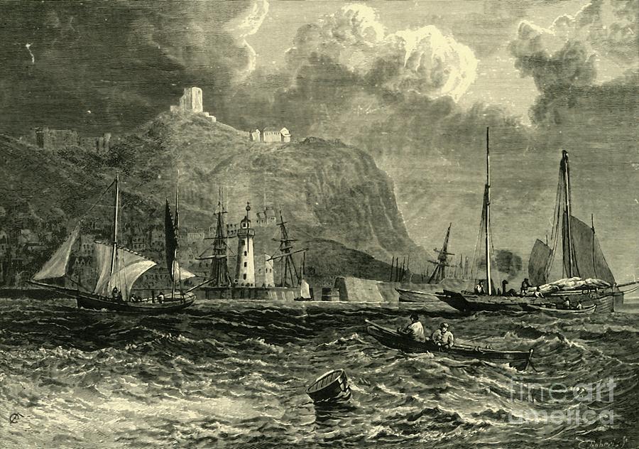 Scarborough Castle Drawing by Print Collector