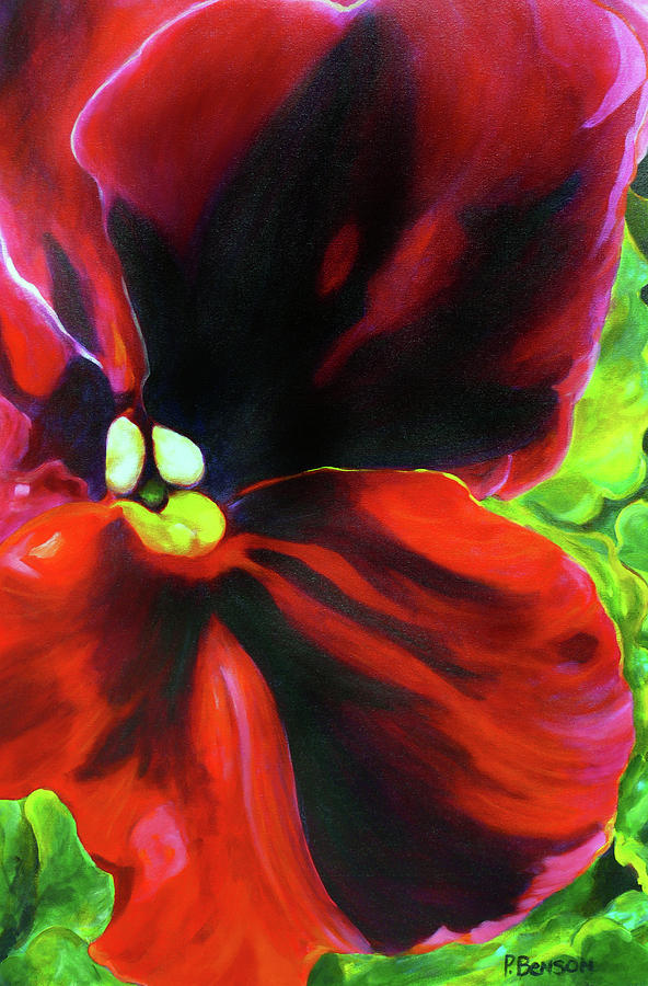 Pansy Painting - Scarlet Pansy by Patricia Benson