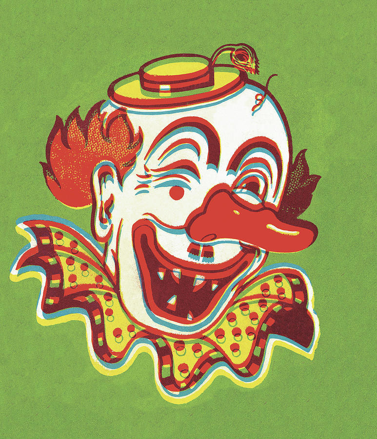 drawings of evil clown faces