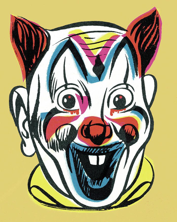 Scary Clown Face Drawing by CSA Images - Pixels