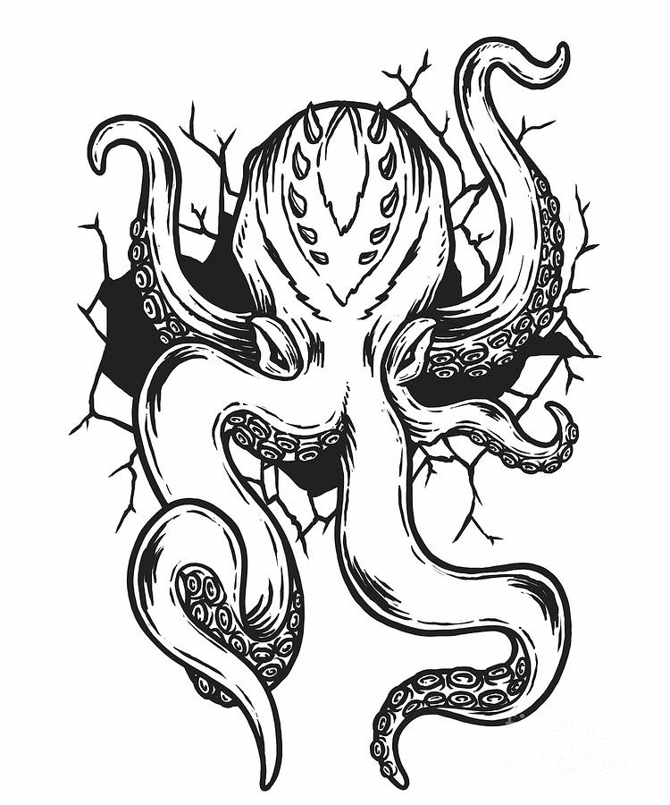 Scary Octopus Halloween Costume Kraken Sea Monsters and Squid Digital