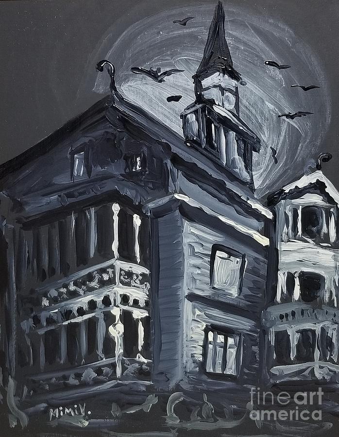 Scary Old House Painting by Maria Langgle