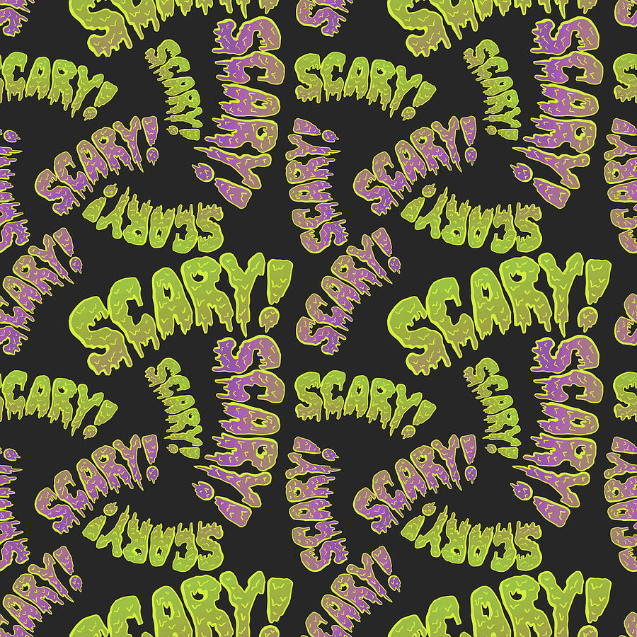 Typography Digital Art - Scary Scary Pattern by Lauren Ramer