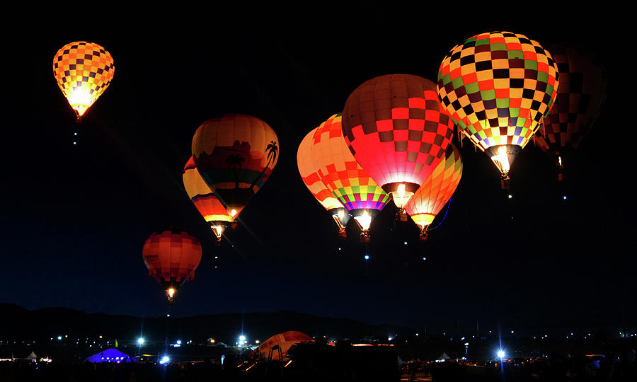 Ascending Balloons Panoramic Work A Photograph