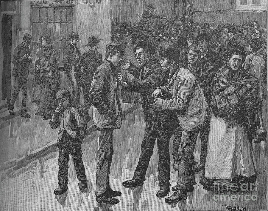 Scene During The Preston Strike, C1890 Drawing by Print Collector