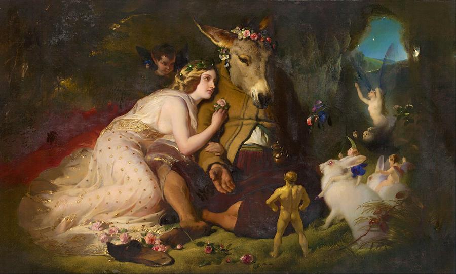 Edwin Henry Landseer Painting - Scene From A Midsummer Nights Dream. Titania And Bottom - Digital Remastered Edition by Edwin Henry Landseer Edwin Henry Landseer Painting - Scene From A Midsummer Nights Dream. Titania And Bottom - Digital Remastered Edition by Edwin Henry Landseer