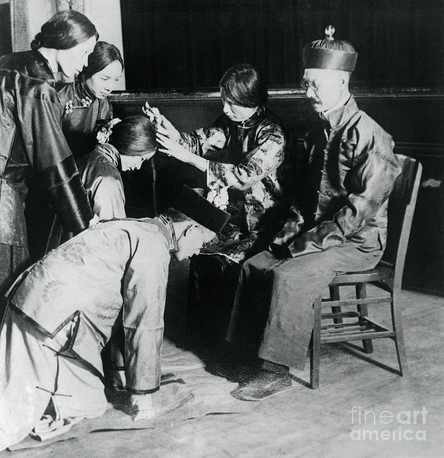 Scene From Chinese Wedding Ceremony Photograph by Bettmann