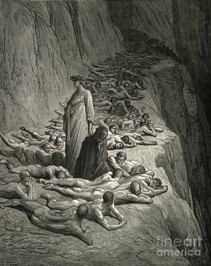 Scene From Dantes Inferno #2 Wood Print by Bettmann 