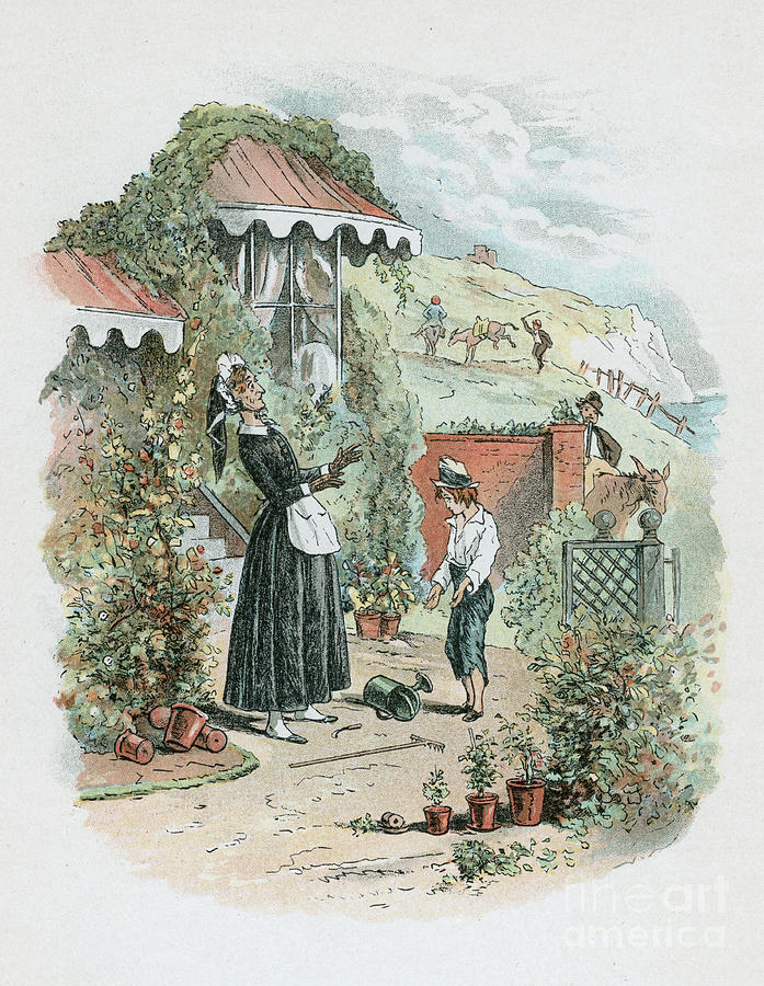 Scene From David Copperfield By Charles Drawing by Print Collector